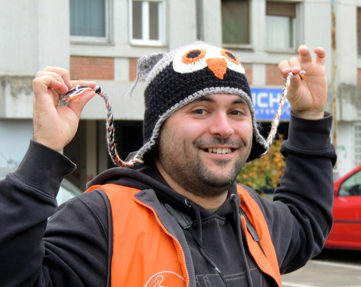 Our local guide Milan Ruzic sporting his fun LEO hat.JPG